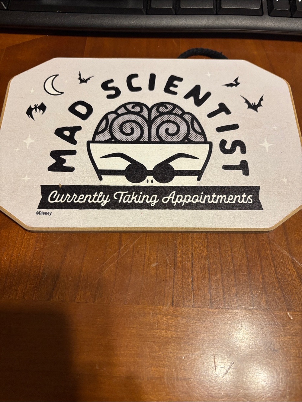 Disney Black and White "Mad Scientist" Decorative Sign